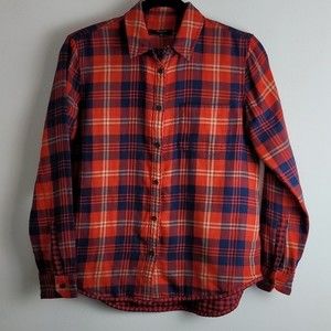 Madewell double cloth plaid flannel shirt Sz XS Red